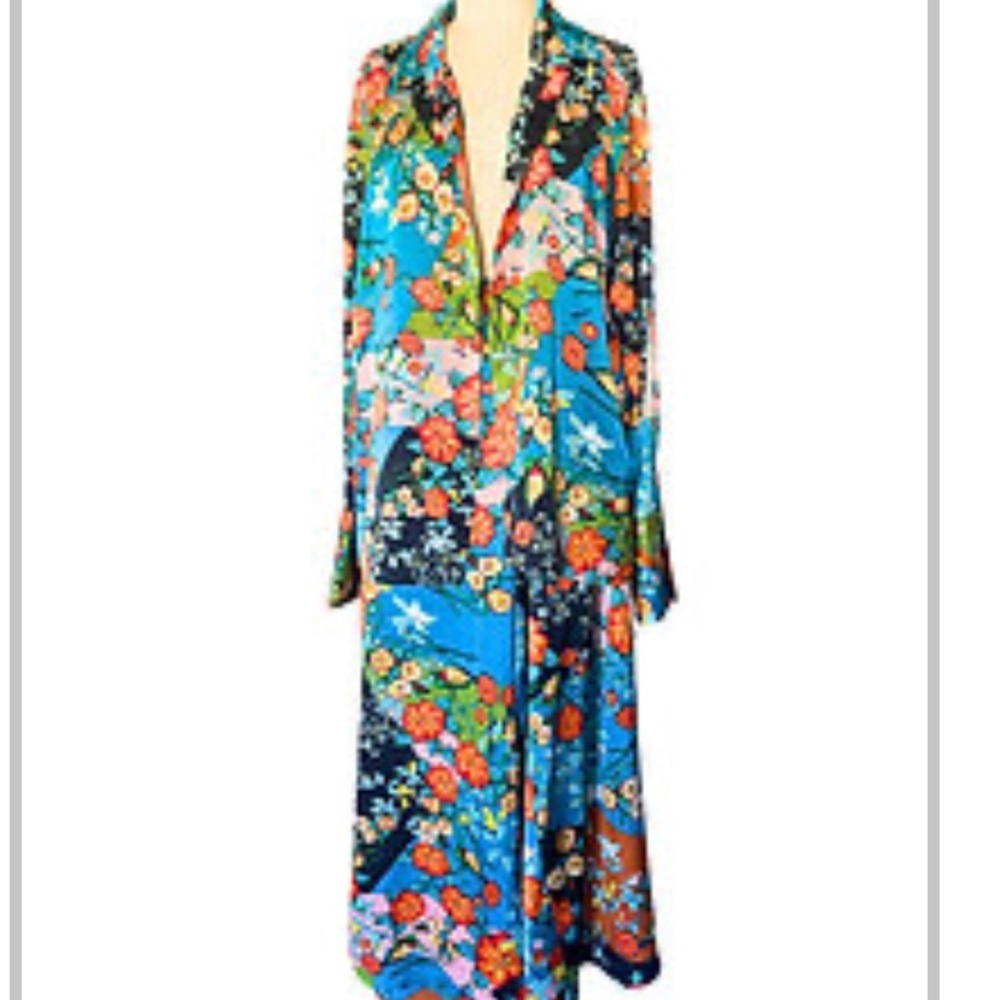 Zelie for She Blue and Red Floral Jumpsuit